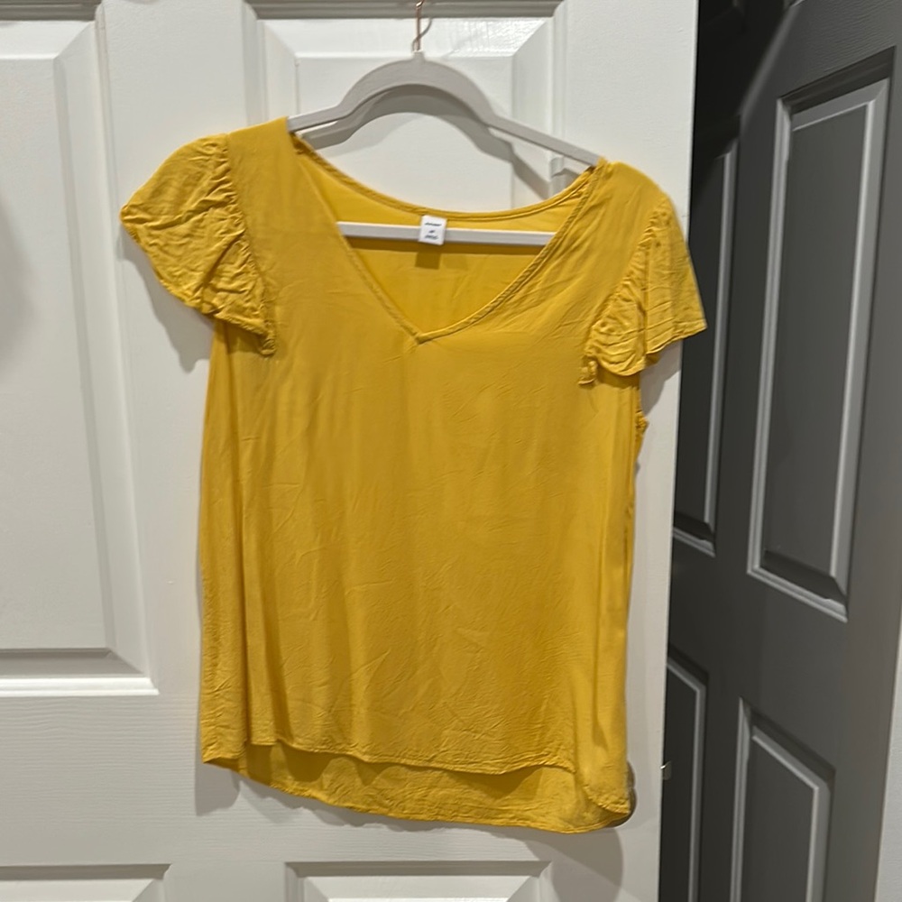 Yellow V-Neck Women's Top